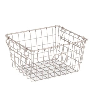 Heart" storage basket, stackable, metal,