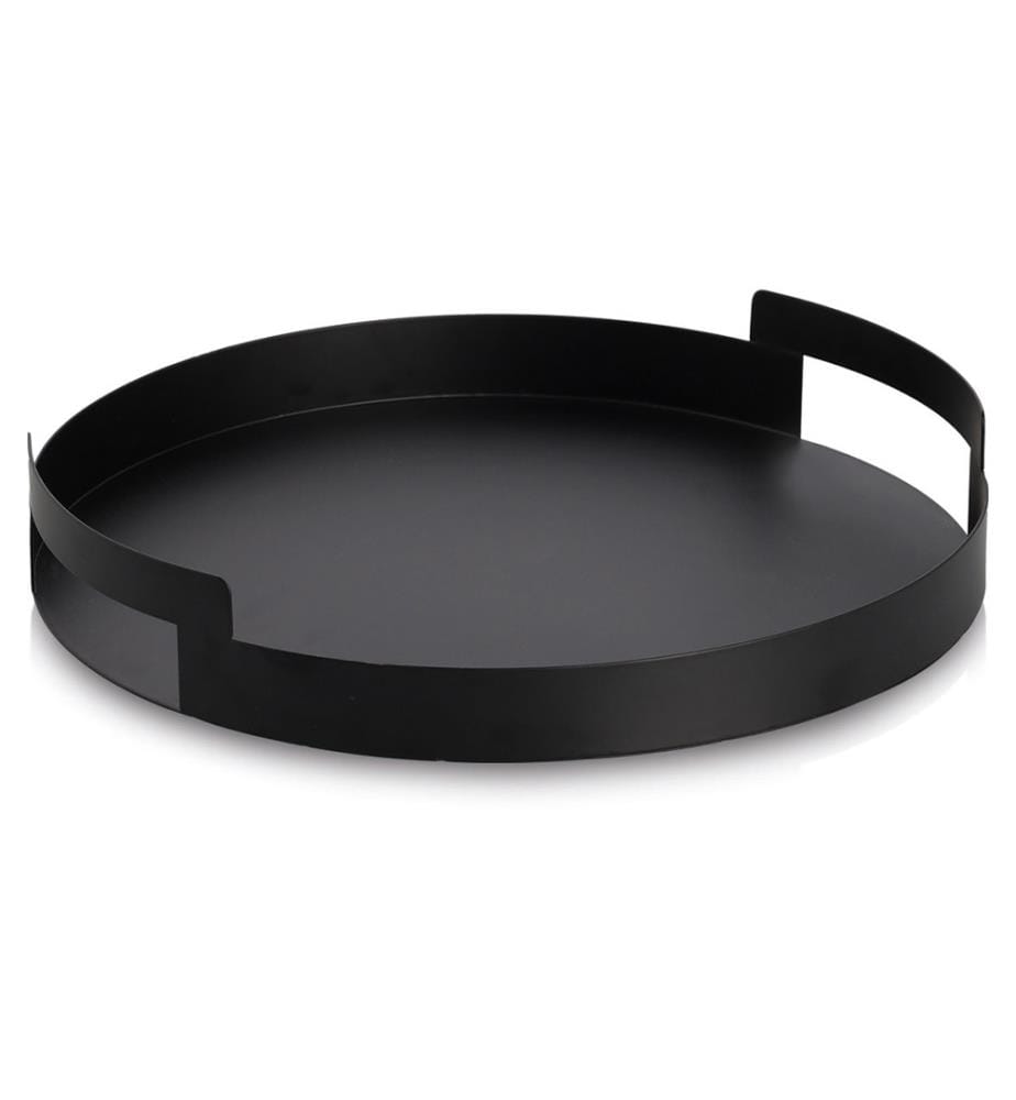 Serving tray, metal, black