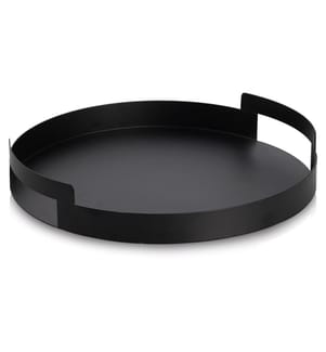 Serving tray, metal, black
