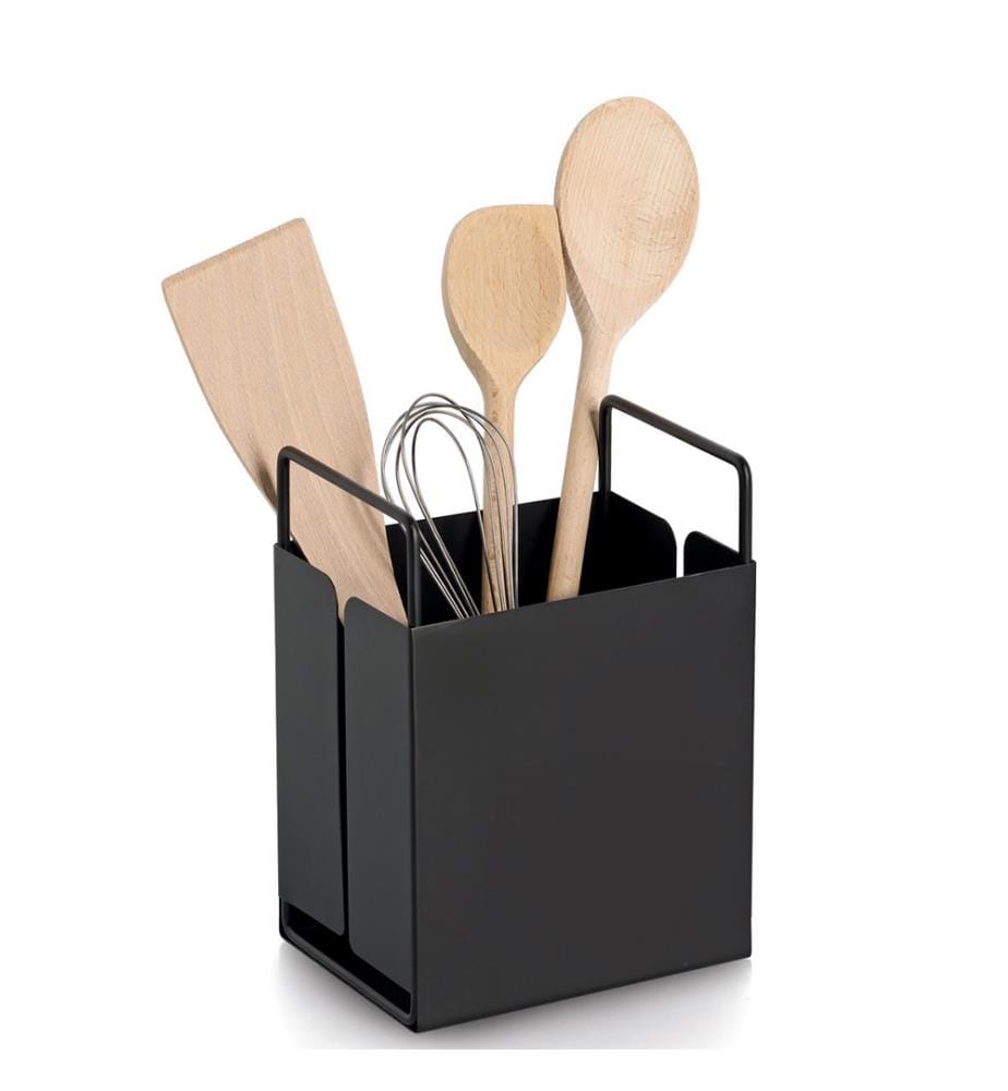 Utensil holder, metal, black