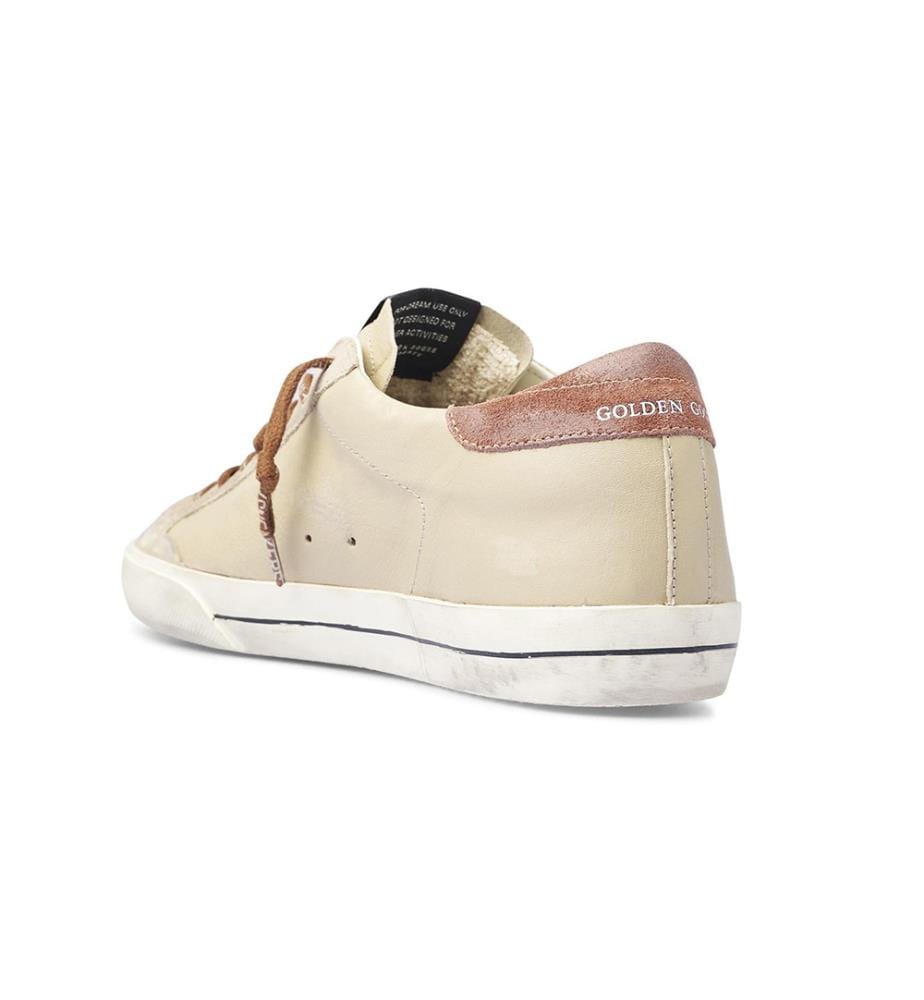 Scarpe da ginnastica in pelle - Beige, argento e arancione