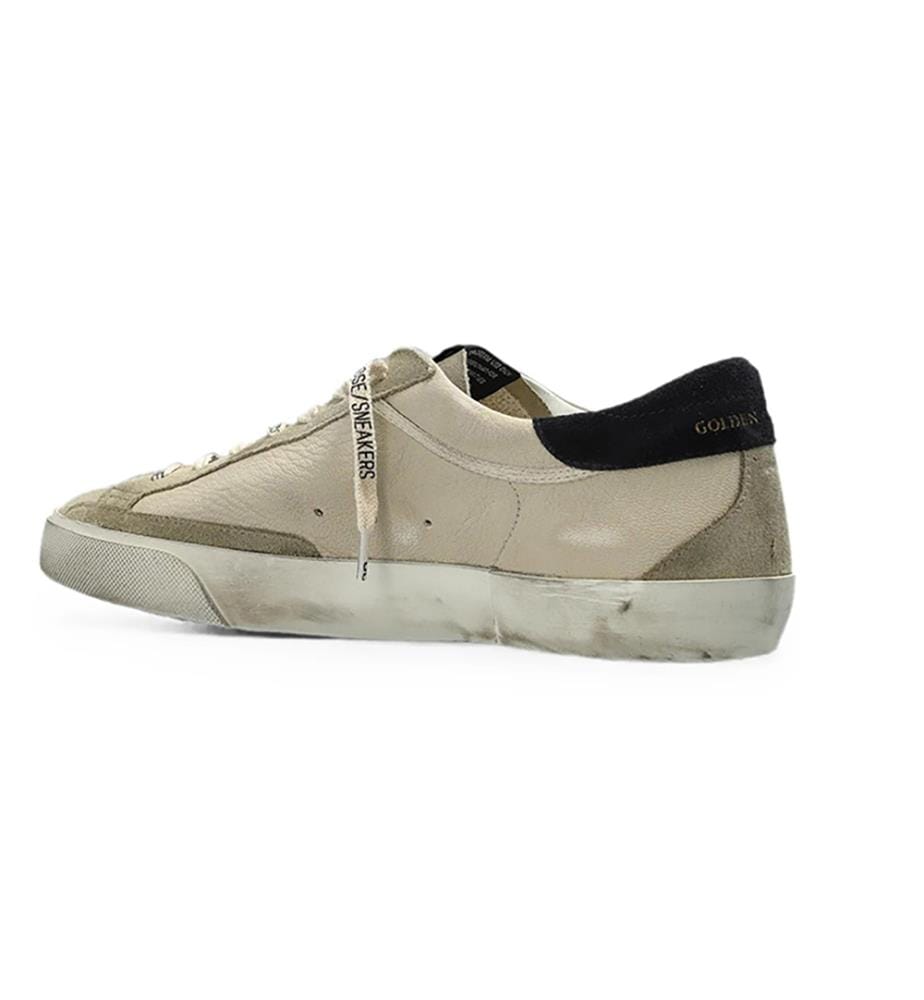 Super-Star Sneakers with a Distressed Look - Cream, Gray, Olive, Blue