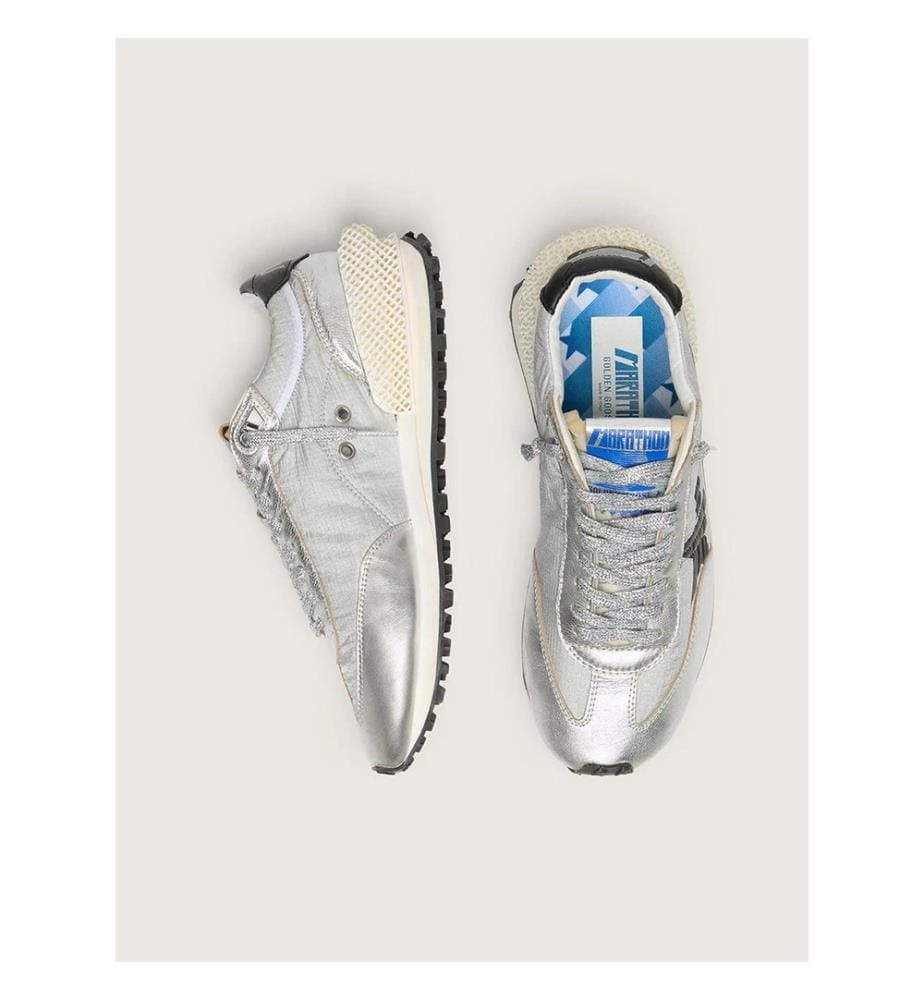 Baskets Marathon homme - Argent, noir