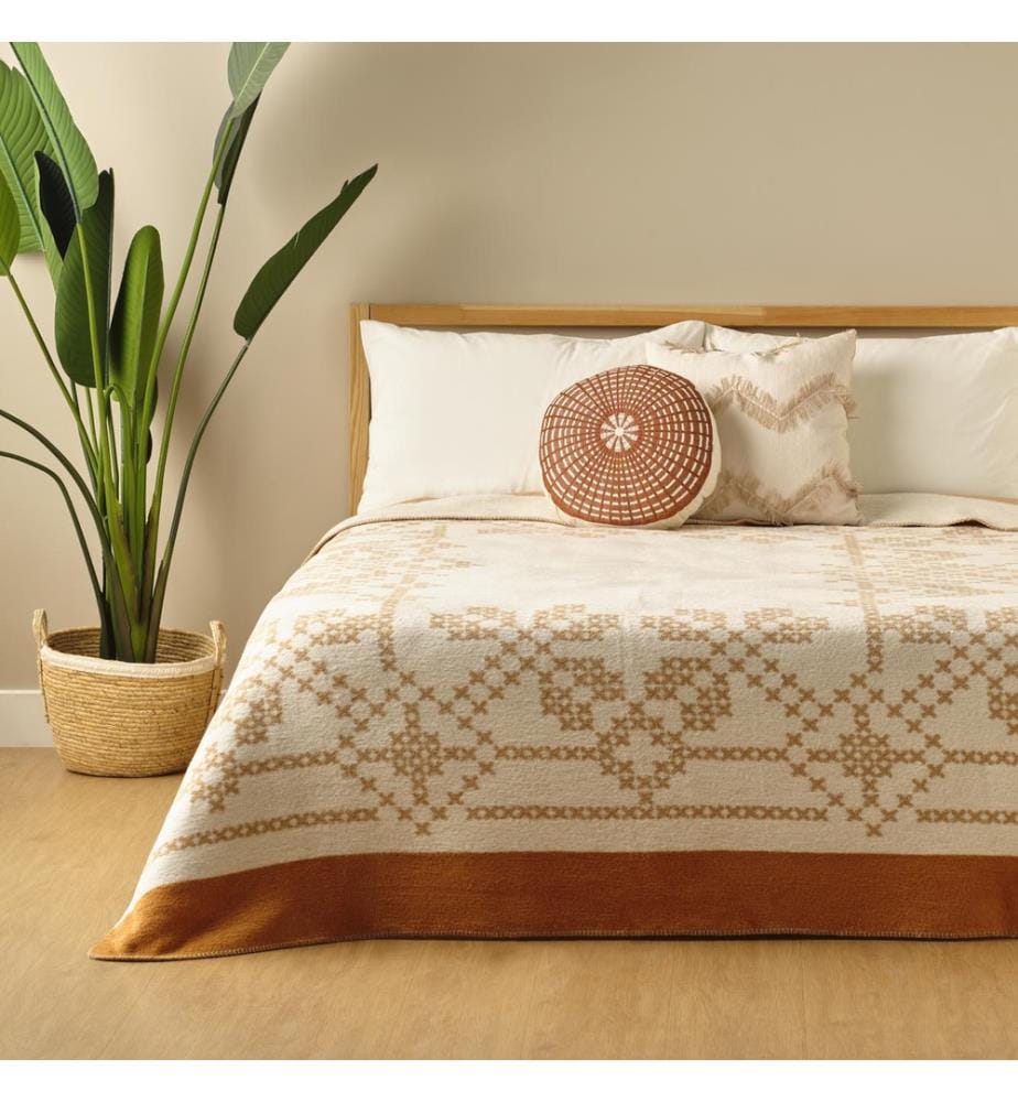 Couverture double Lilith 180x220 cm - Marron clair