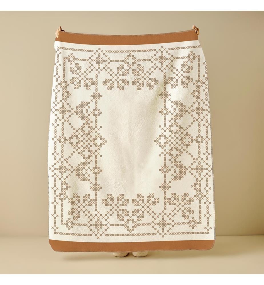 Couverture double Lilith 180x220 cm - Marron clair
