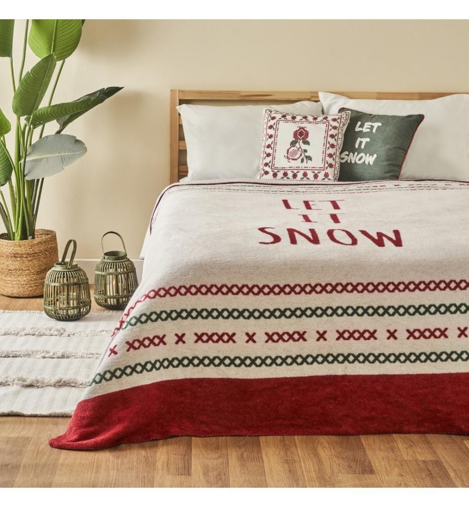 Doppelte Decke Jolly 180x220 cm - Rot und Grün