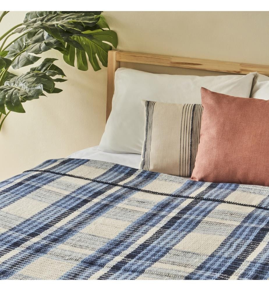 Coperta doppia Noah Scotch 200x220 cm - Blu