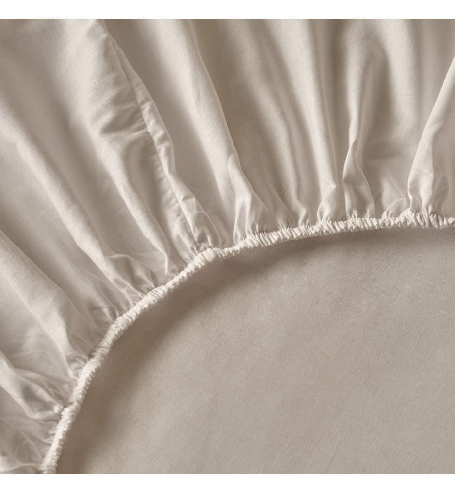 Drap-housse satin coton 100% Basic double 160x200x35 cm - Blanc