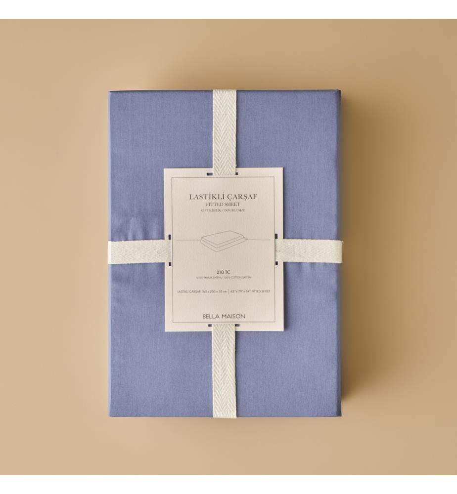 Fitted Sheet Supreme Basic double 160x200x35 cm - Blue