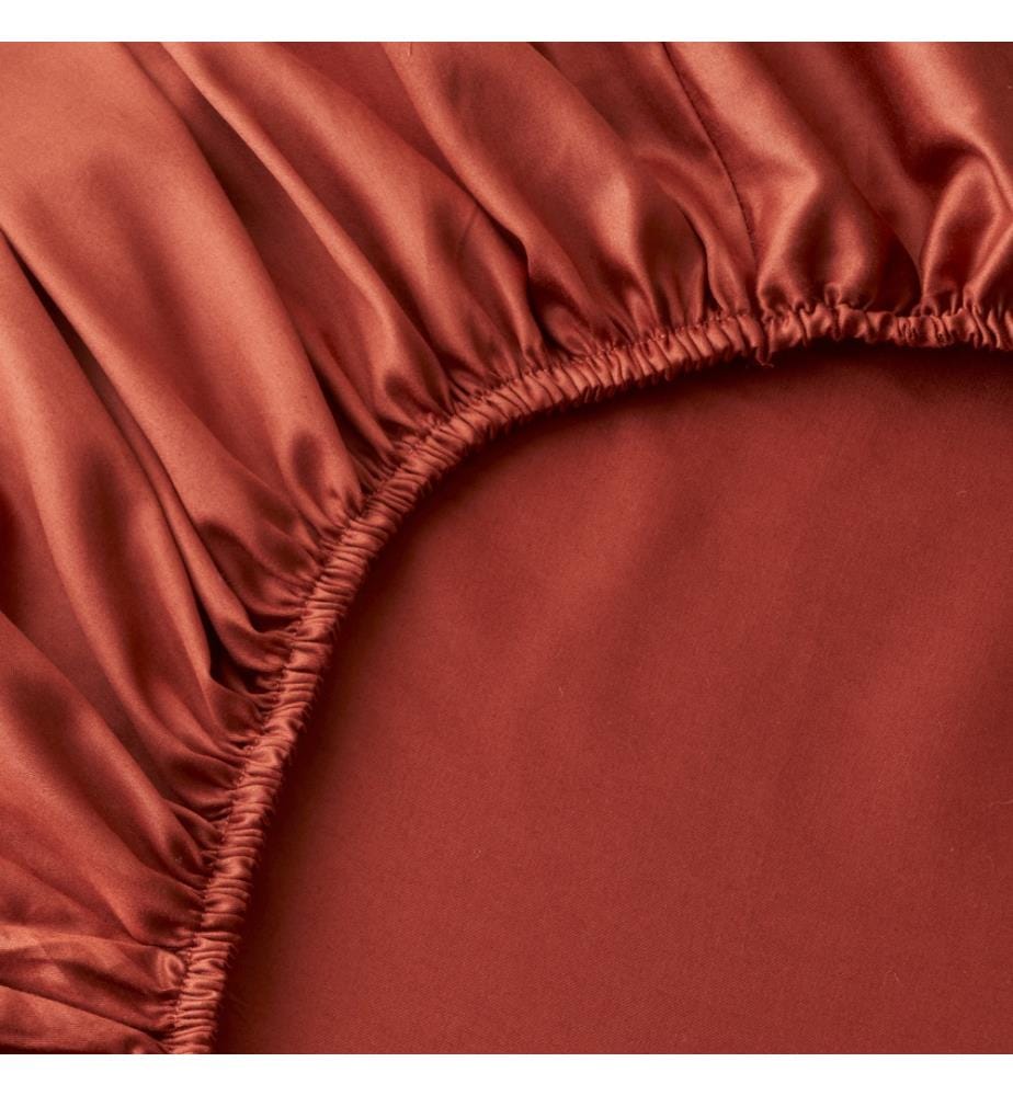 Fitted Sheet Supreme Basic double 160x200x35 cm - Terracotta