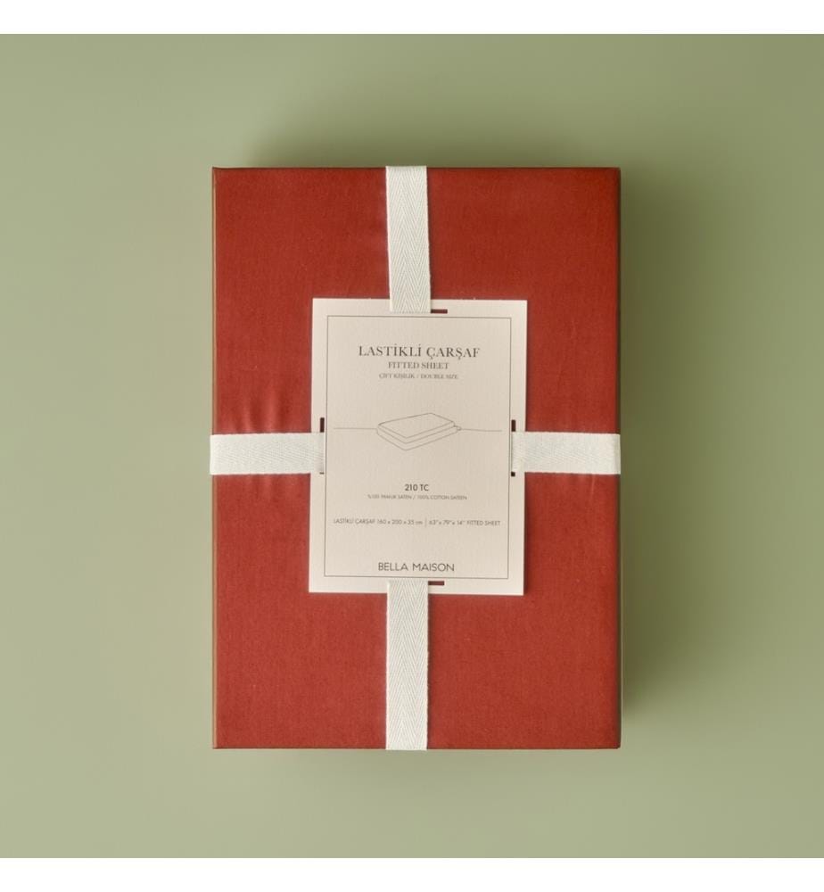 Fitted Sheet Supreme Basic double 160x200x35 cm - Terracotta
