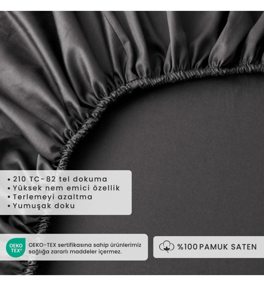 Lenzuolo matrimoniale Supreme Basic 160x200x35 cm - Antracite