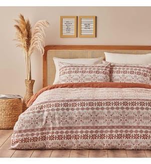 Housse de couette king Vibrant 260x240 cm - Terracotta