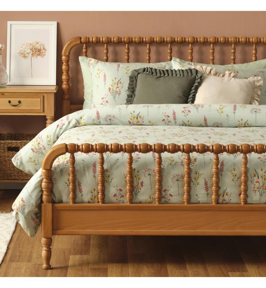 Set di biancheria da letto Flores - Verde chiaro