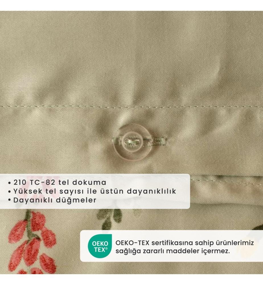 Set di biancheria da letto Flores - Verde chiaro