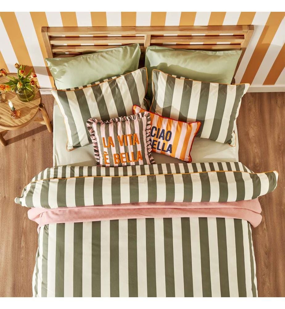 Set letto singolo Line 160 x 220 cm - Verde