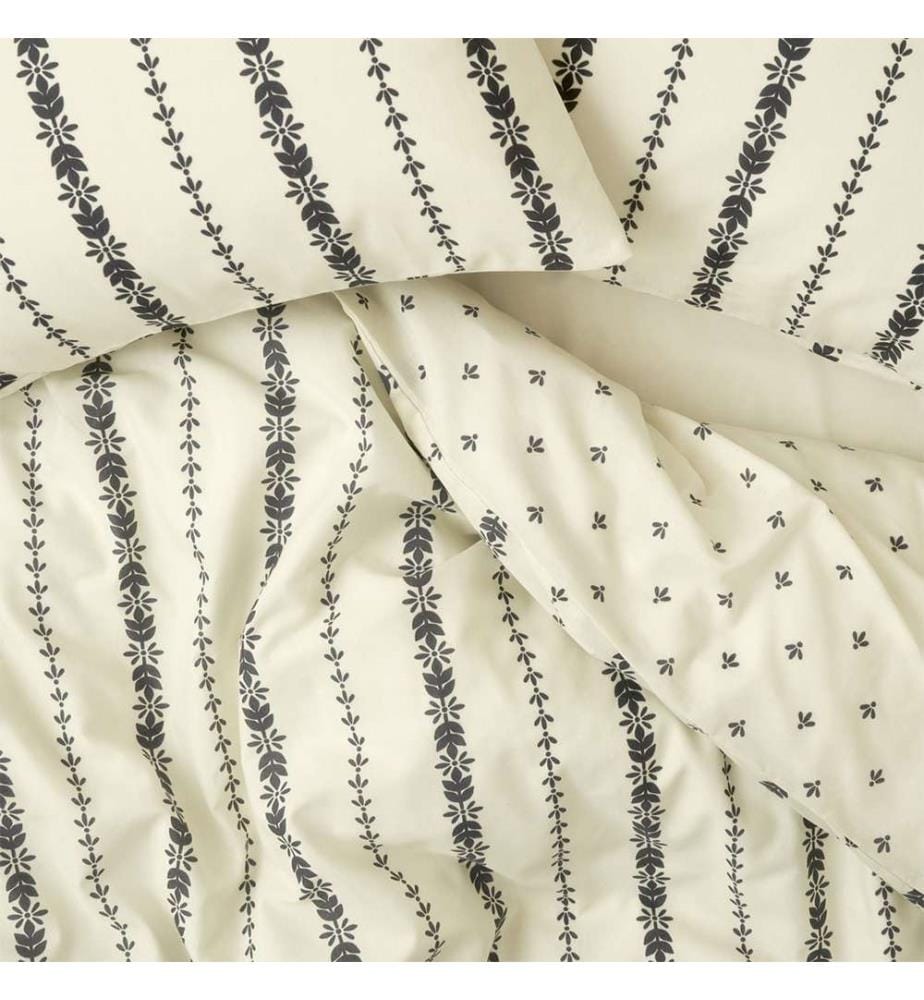 Set letto singolo Olwen 160 x 220 cm - Bianco/Nero