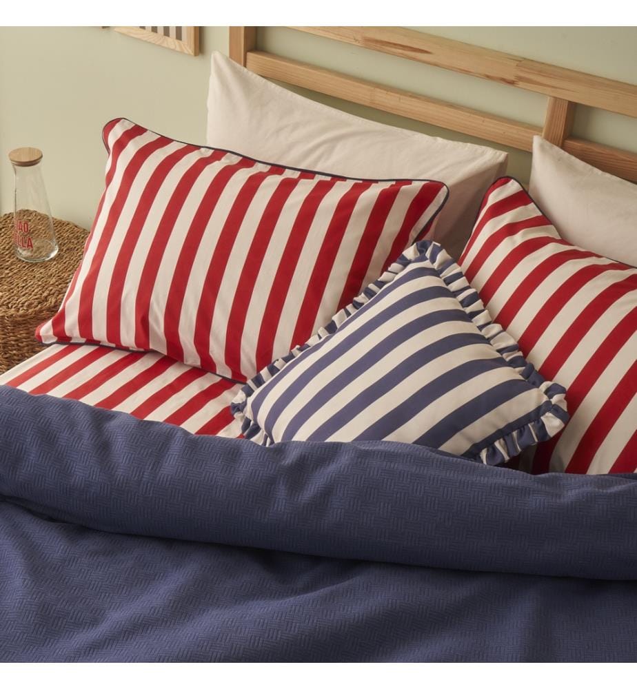 Set piqué Double Line 200x220 cm - Blu navy