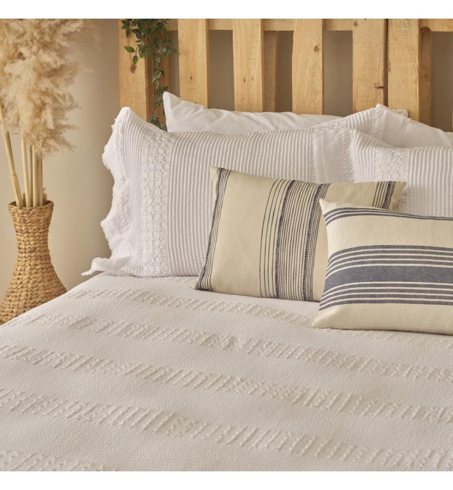 Marine Einzelbett Tagesdecken-Set 180x260 cm - Weiss