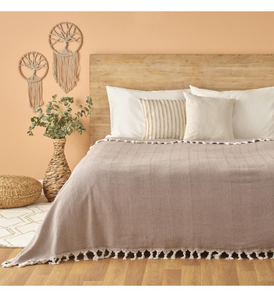 Double bedspread Nina 200x230 cm - Brown