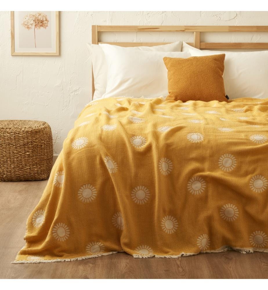 Couvre-lit Sunny 200x220 cm - Jaune