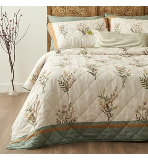 Couvre-lit double matelassé multi-usages Flores 240x220 cm - Multicolore