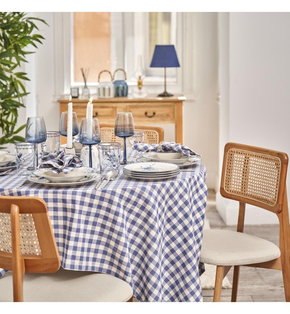 Tovaglia blu bianca 150x150 cm - Blu