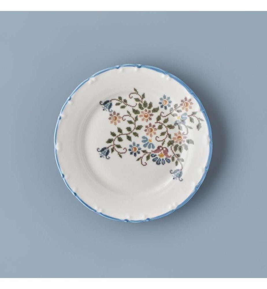 Set aus 4 Kuchentellern im Vintage-Stil - Blau