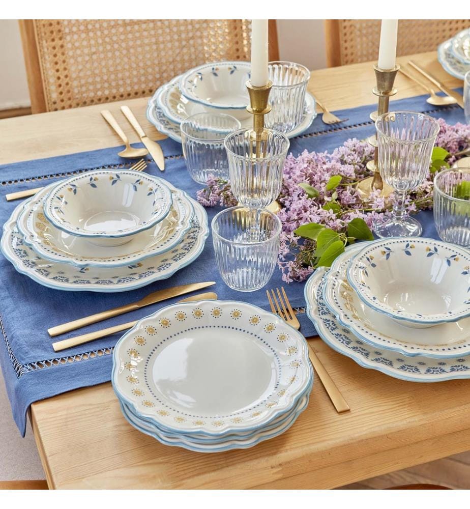 Service de vaisselle Mabel 24 pièces - Bleu