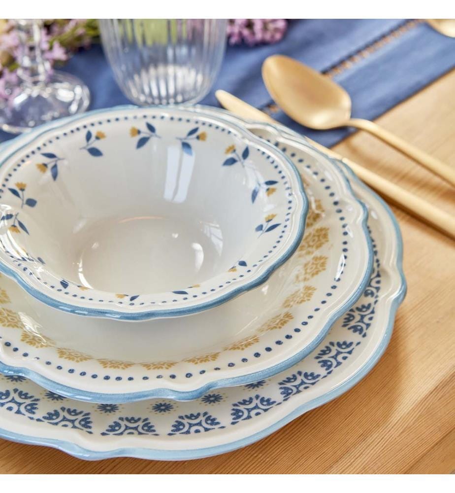 Service de vaisselle Mabel 24 pièces - Bleu