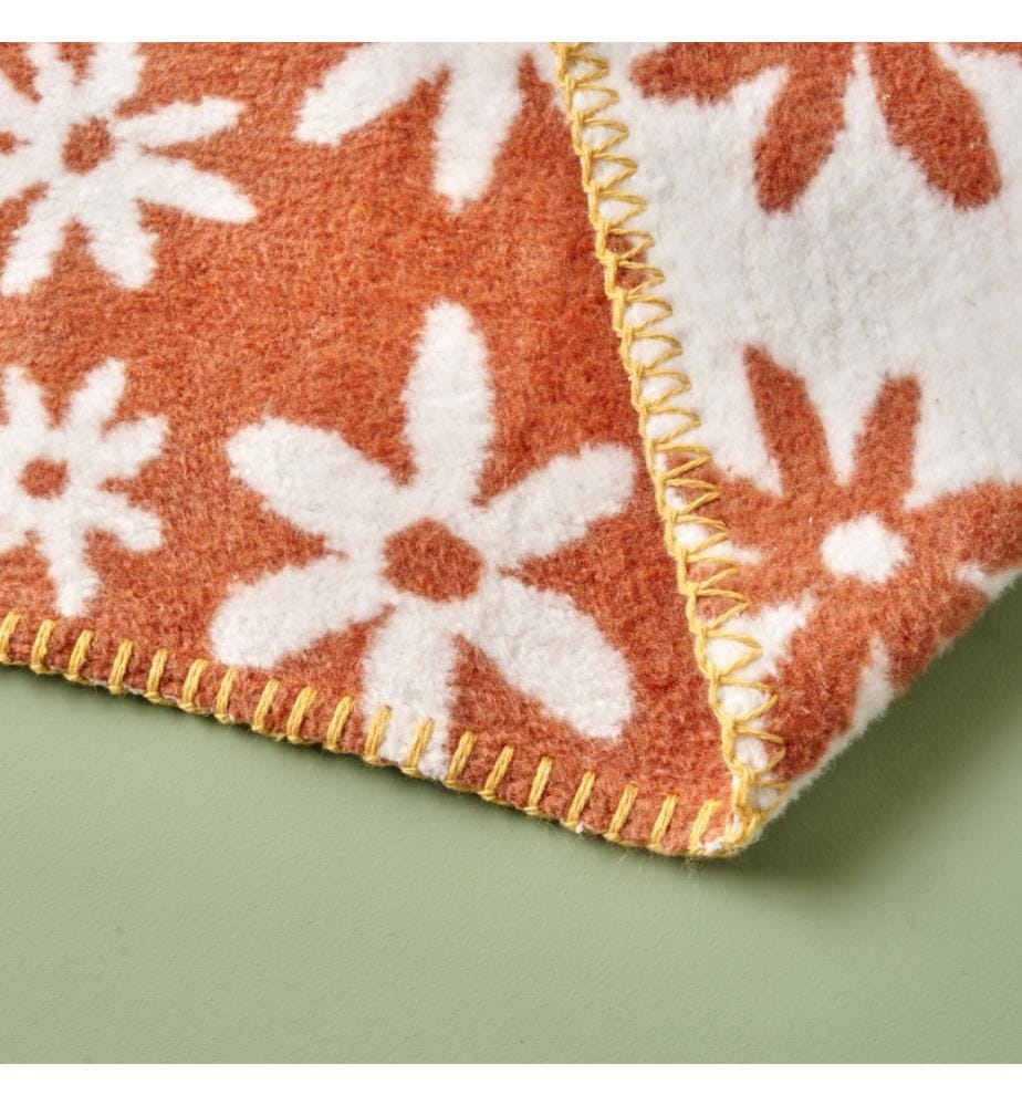 Freya Tile cotton baby blanket 100x120 cm - Terracotta