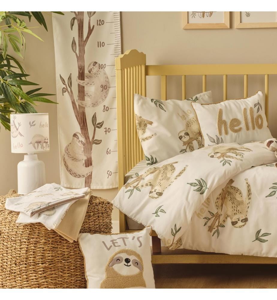 Set de 2 couvertures mousseline Sloth 65x65 cm - Beige
