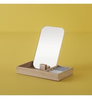 Boîte à bijoux avec miroir Merida 12x17 cm - Bleu