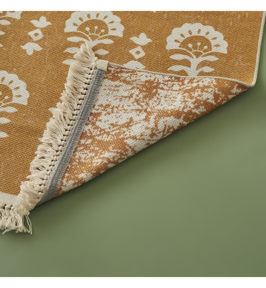 Indischer Teppich 80x150 cm - Senf
