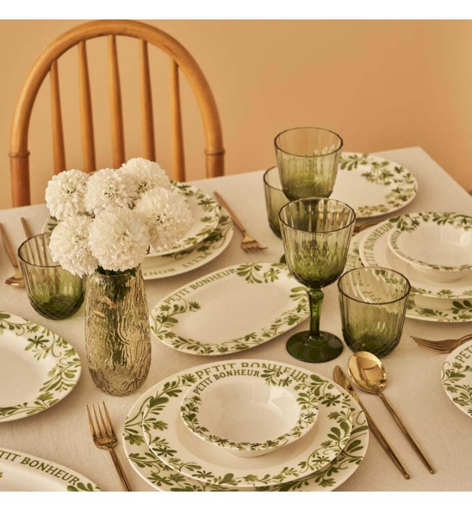 Set da pranzo e colazione Petit Bonheur da 44 pezzi - Verde