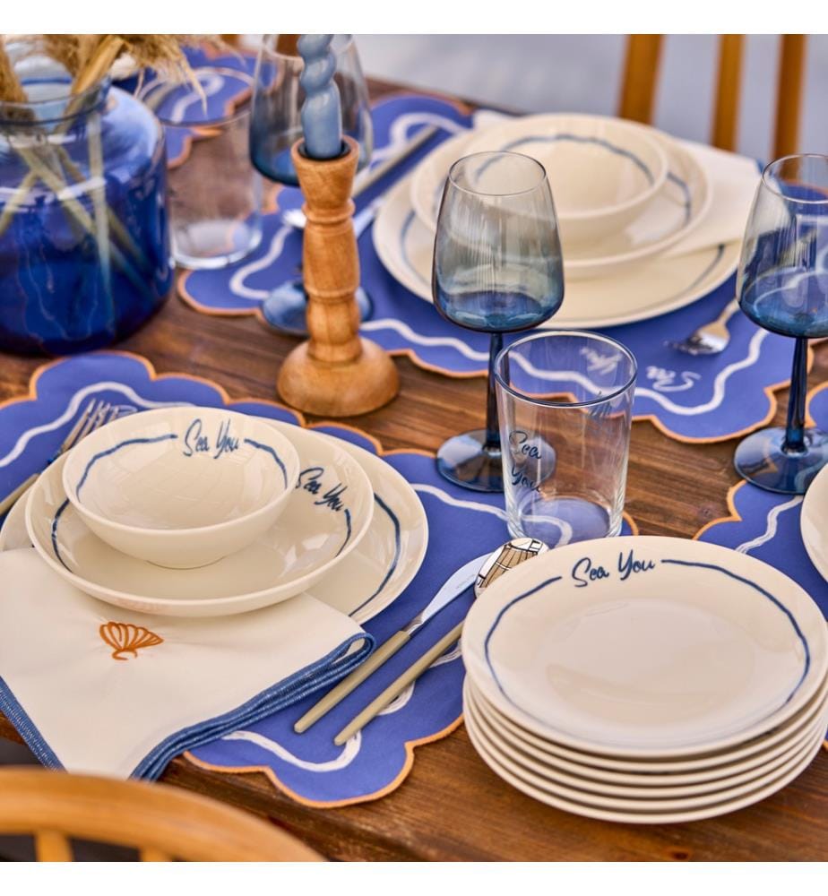 Set di stoviglie Marine 24 pezzi - Blu