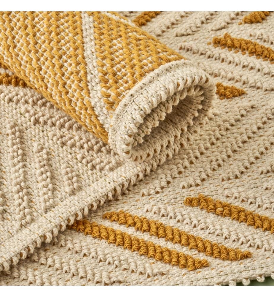 Jeu de tapis d'angle 60x100 cm - Moutarde