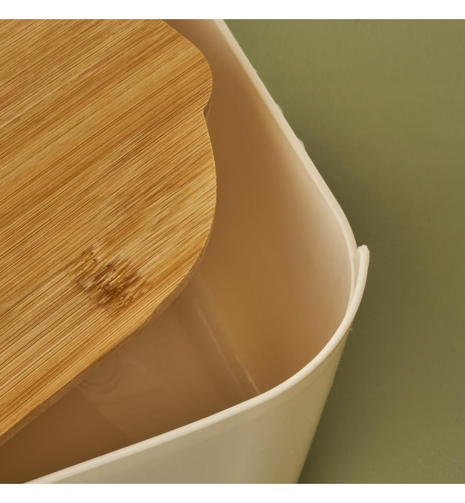 Breed 2 in 1 bread box with board 33x18.5x12 cm - Cream
