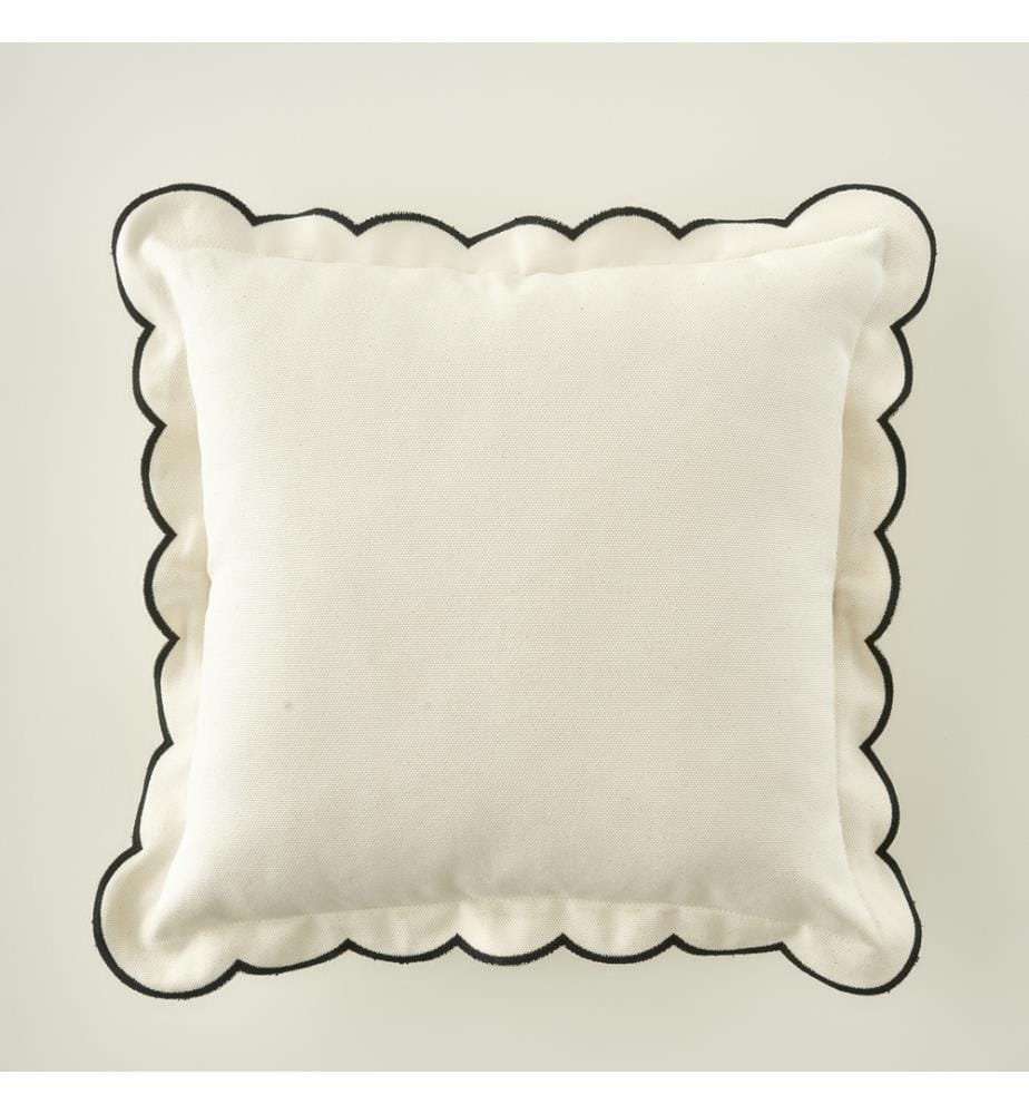 Kissenbezug mit Festonrand 43x43 cm - Schwarz