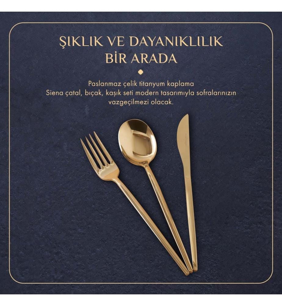 Set di posate da dessert Siena 18 pezzi - Oro