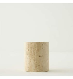 Porte-ustensiles en travertin Ephesus 11 x 13 cm - Naturel