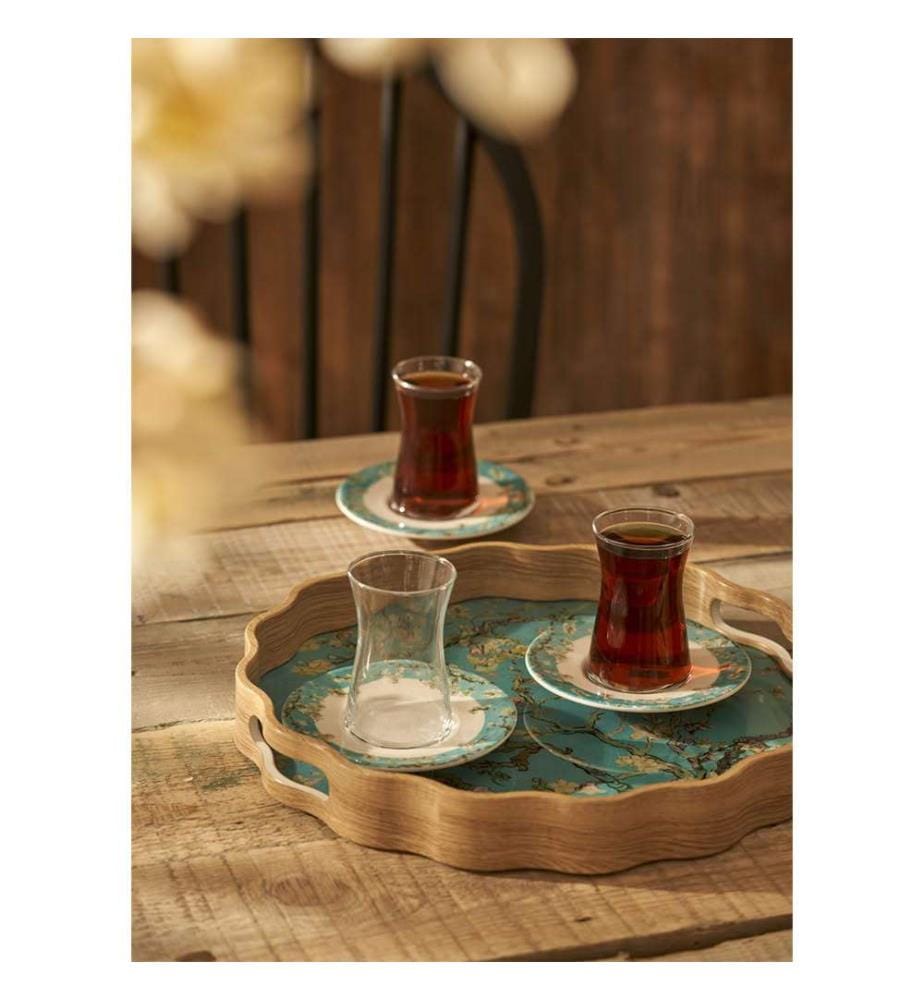 6er-Set Untertassen Almond Blossom 12 cm - Mehrfarbig