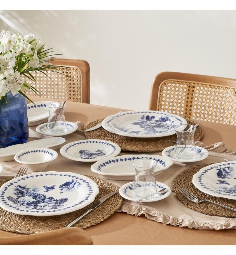 Set da colazione Vanessa 26 pezzi - Blu