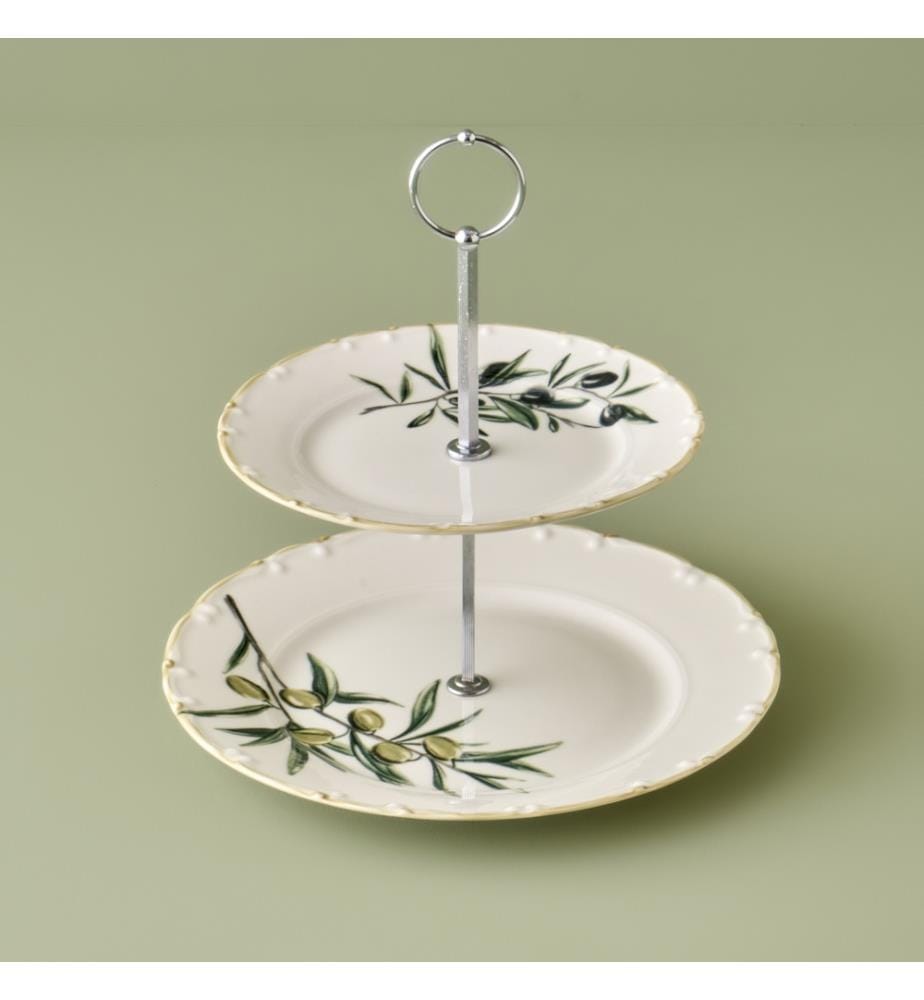 Biscottiera Olive a 2 piani - Verde