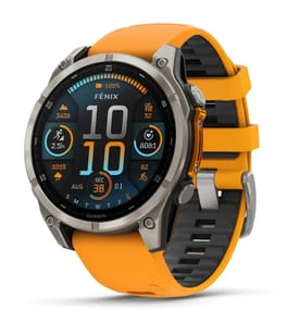 Montre connectée Fenix 8, Amoled Sapphire, 47 mm - Argenté et Orange