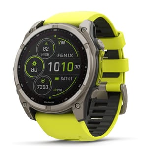 Montre connectée Fenix 8 Solar Sapphire, 51 mm - Argenté et Jaune