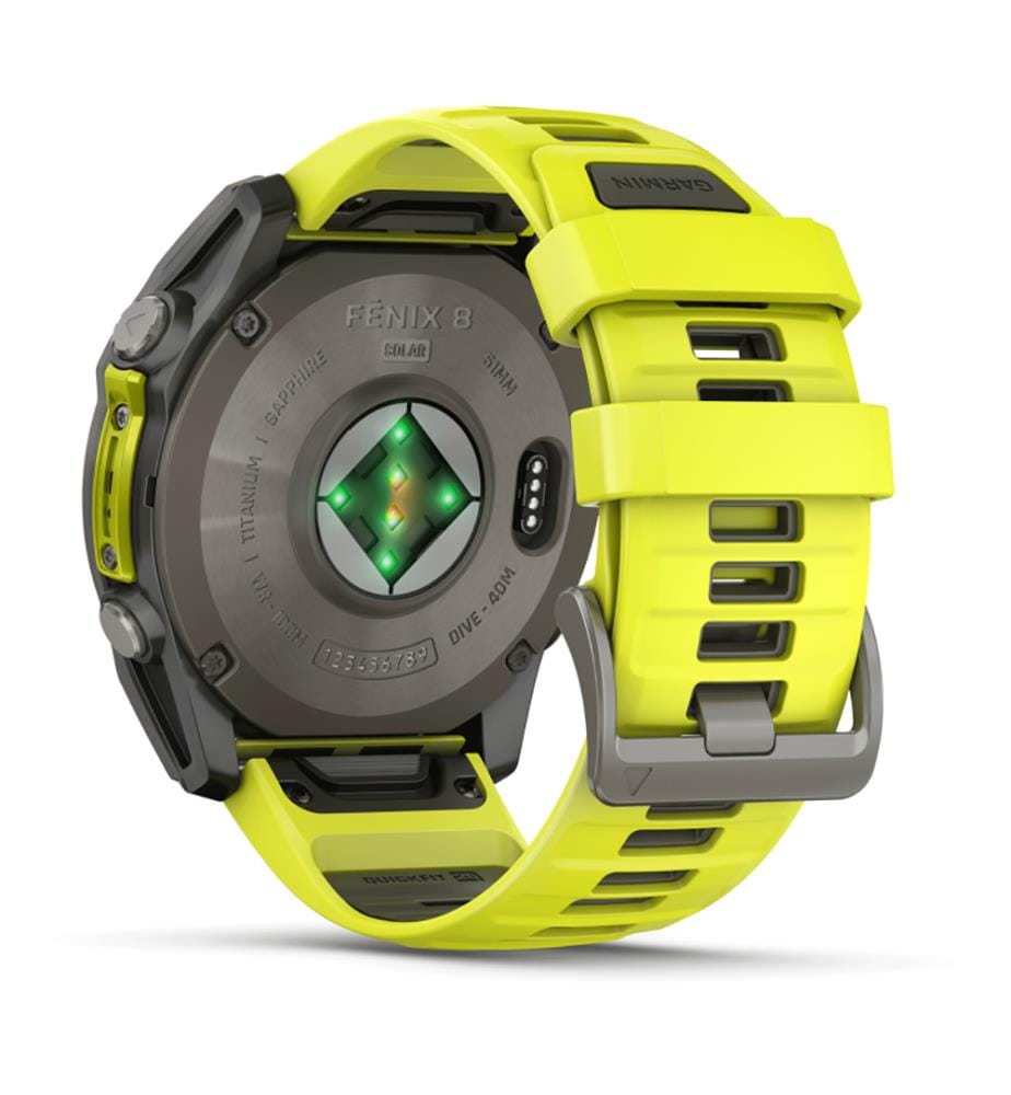 Montre connectée Fenix 8 Solar Sapphire, 51 mm - Argenté et Jaune