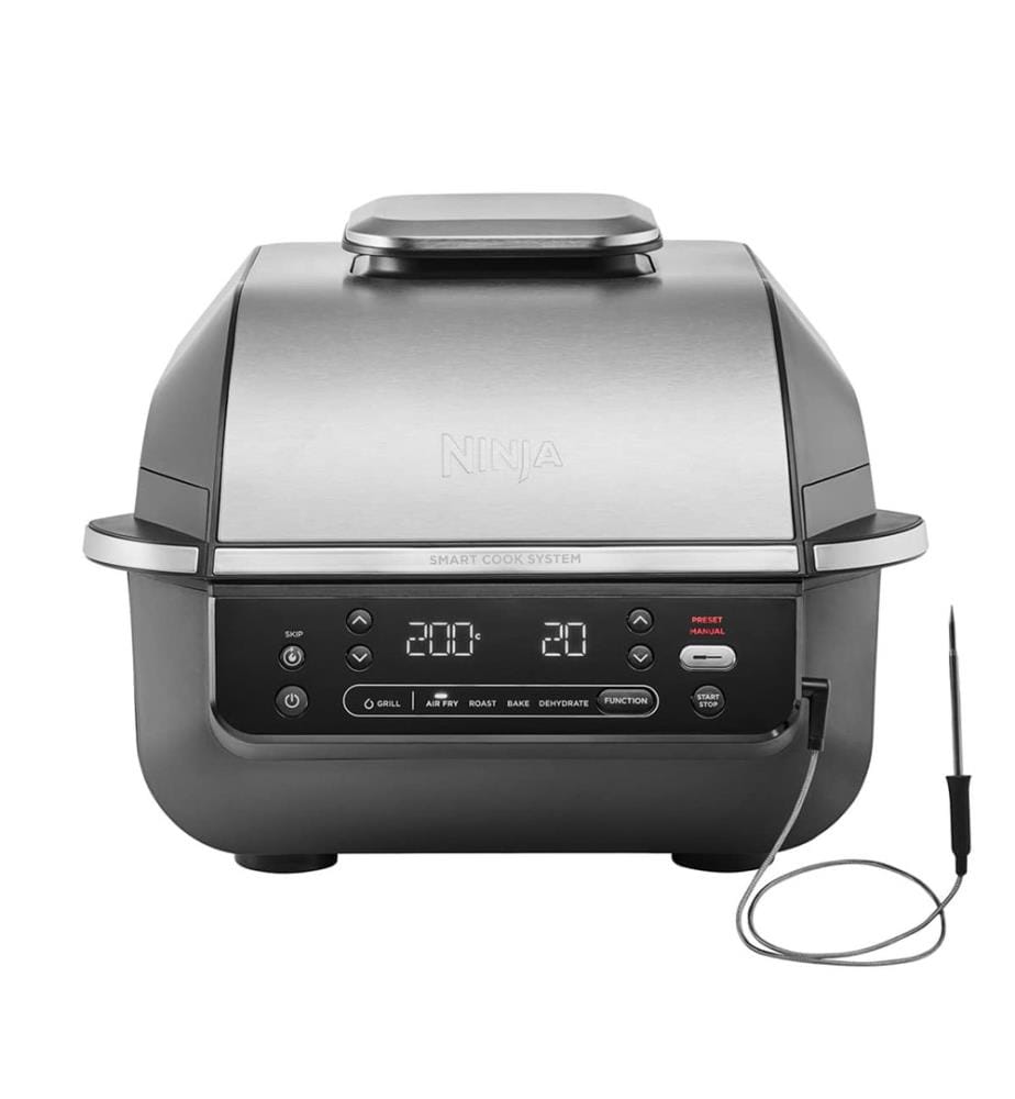 5-in-1-Grill und Heissluftfritteuse - Schwarz, Silber