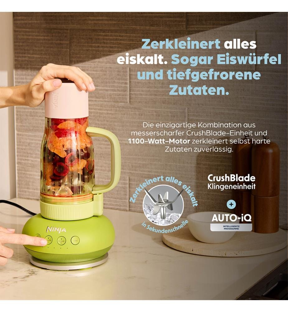 Standmixer mit 1100-Watt-Motor - Grün & Pink