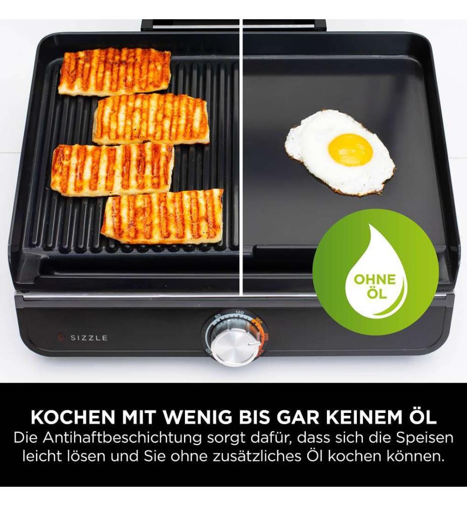 GR101CH Sizzle Grillplatte und Plancha - Schwarz